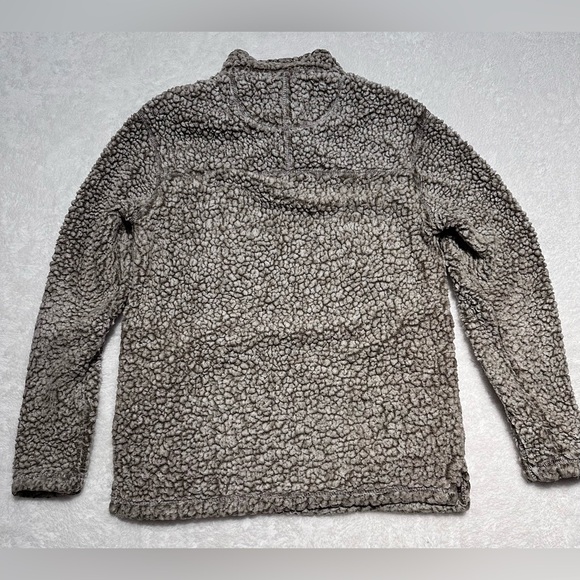 Grizzly Sherpa Brand Men’s Quarter-Zip Fleece Pullover Small Gray Oatmeal Color - Picture 2 of 10